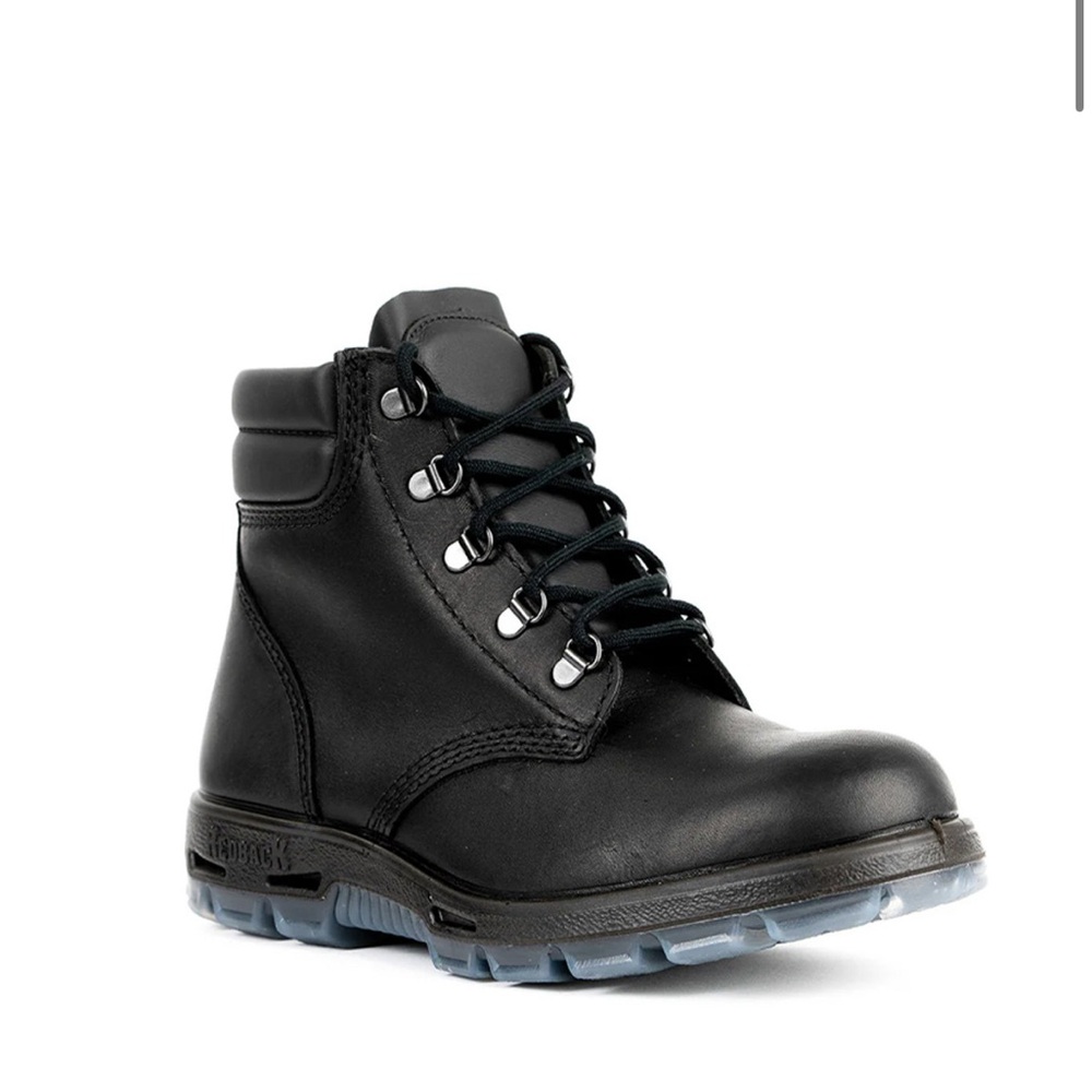 Redback Black Leather Combat lace up rugged Boots